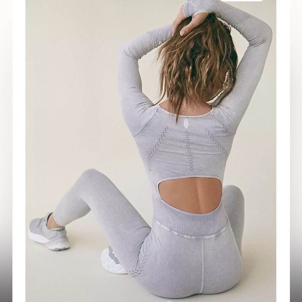 FREE PEOPLE | ✨NWOT✨ Good Karma Long-Sleeve Onesie in Ice Grey